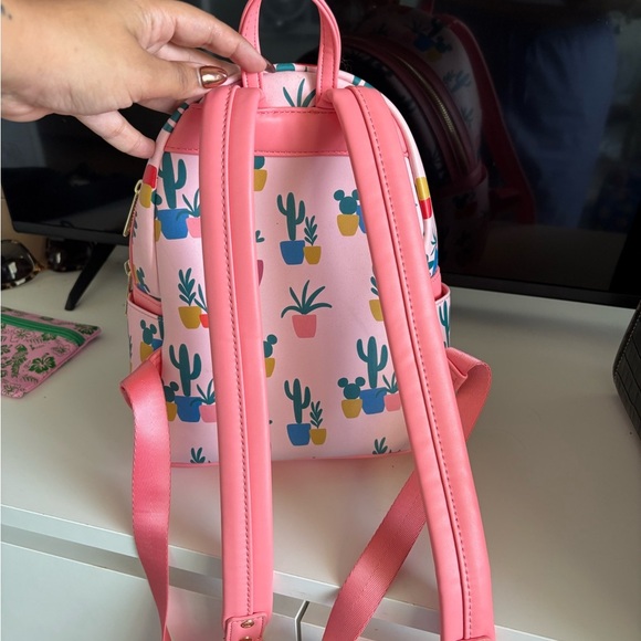 Loungefly Mickey Pink Cactus Backpack - Picture 4 of 6